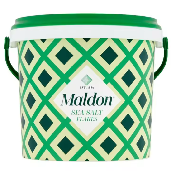 SAL MALDON Sal en escamas -  Cubo 1.4 kgs - Perfecta para carnes - 1