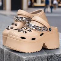 Sandalias De Talón Para Mujer Verano 2025 Con Cadena Y Plataforma Cómodas Para Jardín Y Moda Cierre Pull on Material EVA - details 2