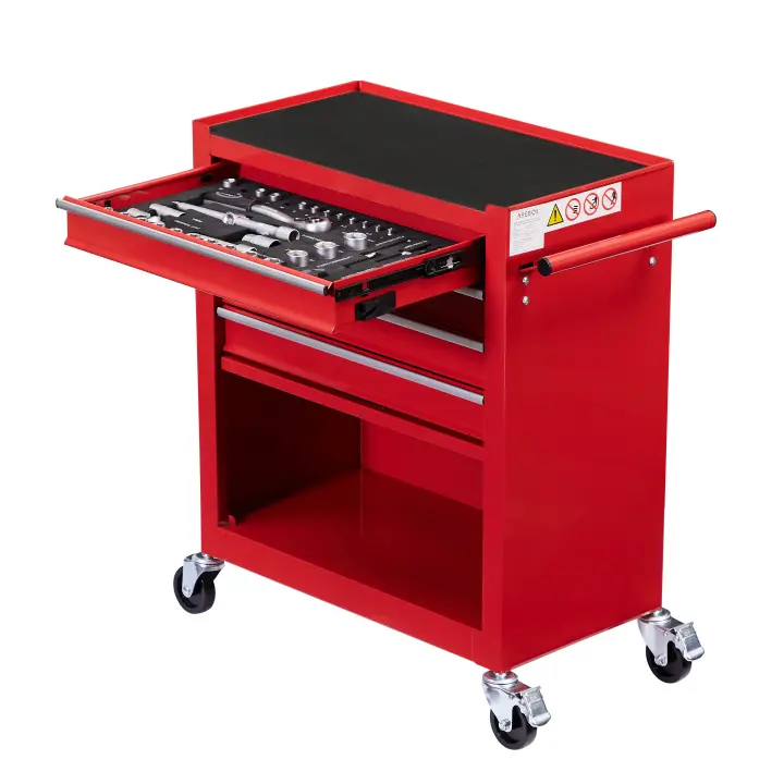 AREBOS Carro de Herramientas Carro de Taller con 4 Cajones inkl. Tools - 1