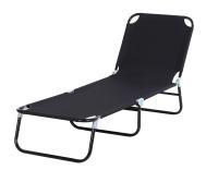 GREATOOL Tumbona Plegable, Tumbona de Jardín con Respaldo 186 x 53 x24cm,  Ajustable en 3 Posiciones Carga 120 kg para Patio, Césped, Playa, Piscina, Tomar el sol, Negro - details 0