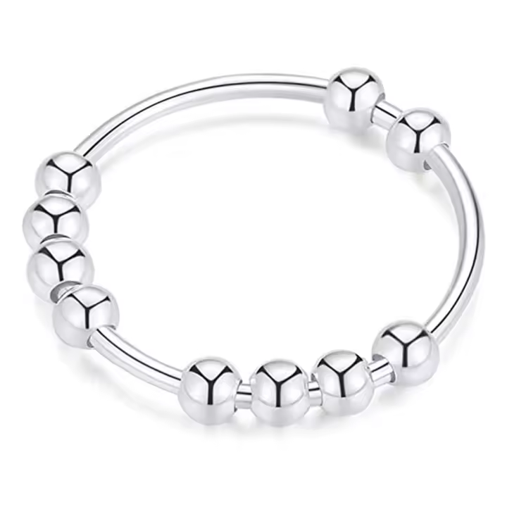 Porcheddu Anillo de Plata S925 de descompresión rotativa con cuenta. - 1
