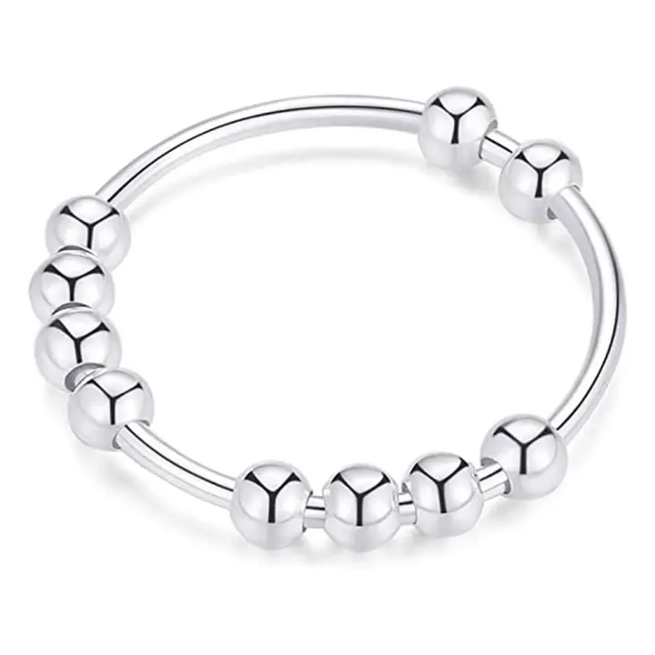 Porcheddu Anillo de Plata S925 de descompresión rotativa con cuenta. - 1