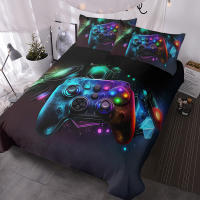 Juego De Cama Nenon Con Joystick 3 Piezas Estilo Retro Para Gamer Funda De Edredón Y Almohadas Geométricas Hexagonales Modernas Y Confortables Para Todas Las Estaciones - details 2