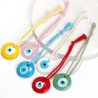 Lucky Eye Glass Drop Aceite Turco Mal De Ojo Colgante De Corazón De Mano De Fatima Para Puerta De Cuerda Tejida Joyería Para Hombres Y Mujeres Llavero De Moda - details 7