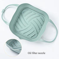 Parrilla De Silicona Para Air Fryer 20cm Con Manija Mold De Hornear Cuadrado Plegable Accesorios De Cocina Ecológicos - details 6