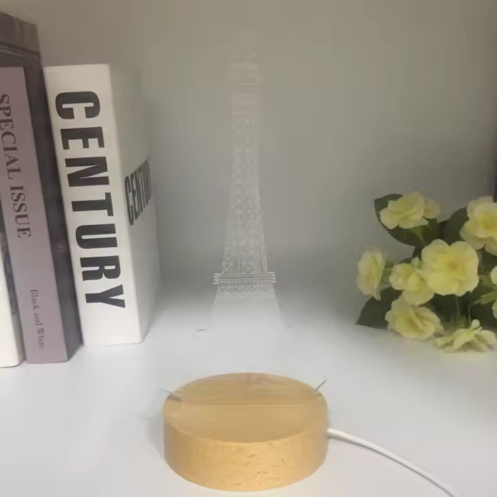 Lámpara 3D De Madera Eiffel Tower Con Luz LED Cambia De Color Decoración Para El Dormitorio De Los Niños Regalo Para Cumpleaños - 1