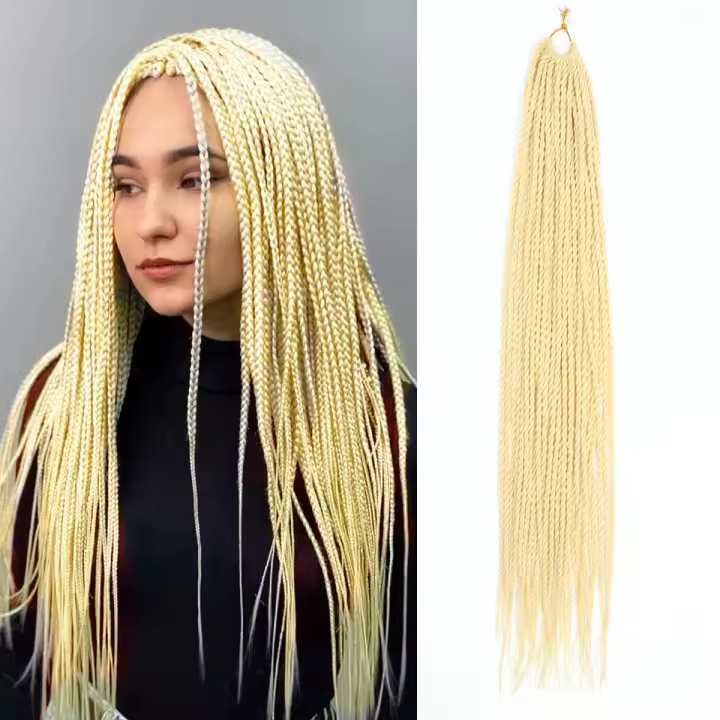 Cuerda De Crochet De Peluca Sintética En Color Negro 24 Pulgadas 30 Raíces Goddess Box Braids Pre Looped Para Estilo De Cabello Afro - 1