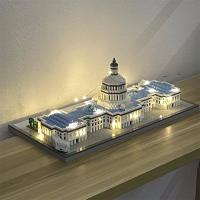 Knew Built Capitol Micro Mini Bloque De Construcción Con USB LED Replicación Arquitectónica Destacada Juguete Educativo Decorativo Novedades - details 4