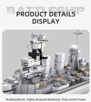 Bloques De Construcción Militar WW2 Gran Buque De Guerra Modelo En Ladrillo Juguete Educativo Para Niños Regalo De Fiestas Para Niños Hombres - details 19