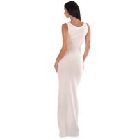 Vestido Maxi De Punto Para Mujer Verano Playa Sin Mangas Rosa Translúcido Ajustado Silueta A-Line Cuello Redondo Estilo High Street - details 11