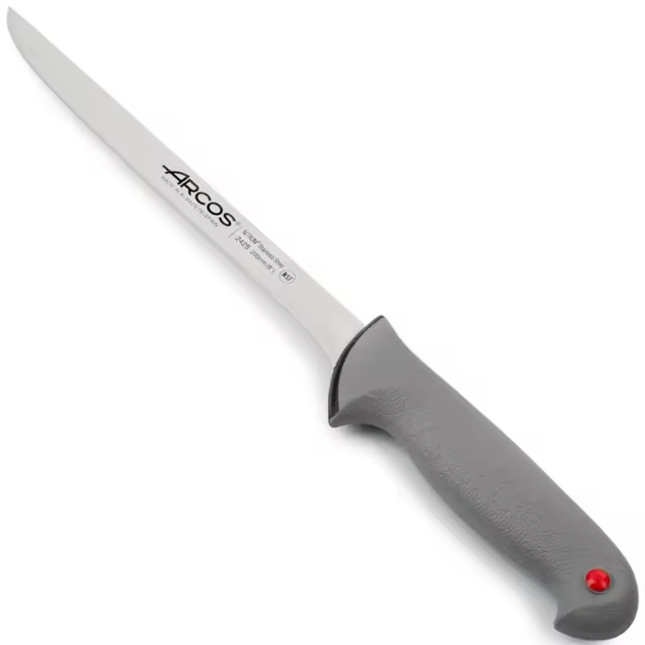 ARCOS Colour Prof - Cuchillo Fileteador Flexible (200 mm) - Acero Inoxidable Nitrum® - Mango de PP y Caucho - Tapones Colores - 1