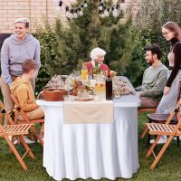 Mantel Estirable De Spandex Para Mesa Rectangular 6ft/8ft Con Falda De Mesa Telas De Mesa Stretch Para Bodas Fiesta Banquete Uso Doméstico Y Exterior - details 4