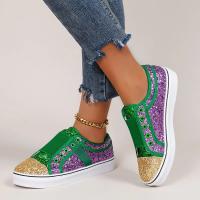 Zapatos De Mujer Moda Glitter Vulcanizadas Zapatillas Deportivas Casuales Transpirables Con Cordones Para Exterior - details 4