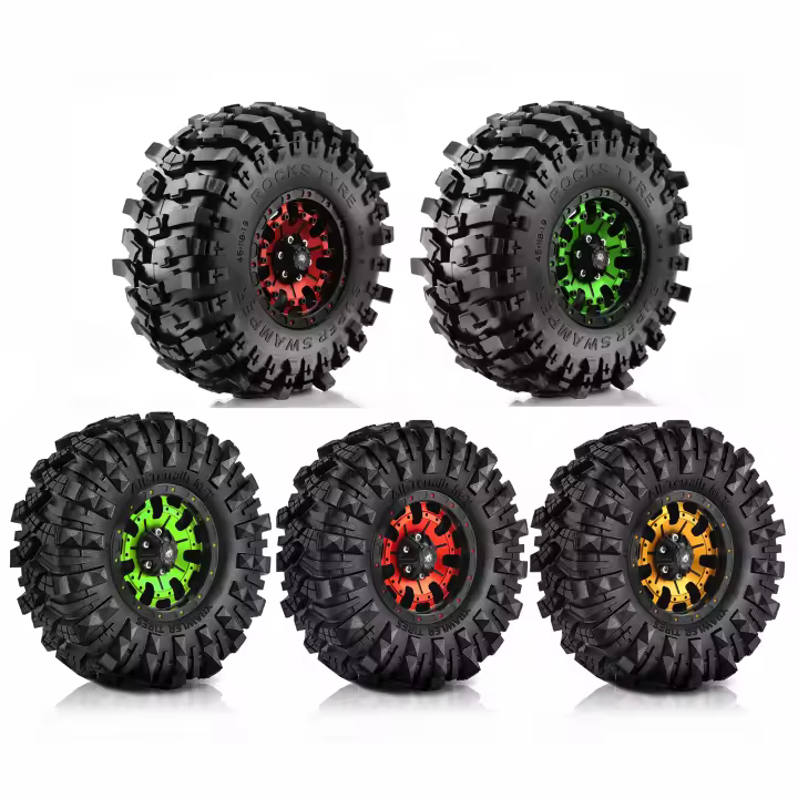 Juego De 4 Ruedas Para Coche RC De 1:10 Rock Crawler TRX4 Axial SCX10 90046 Redcat Gen8 Rbx10 Tamaño 1.9 Pulgadas - 1