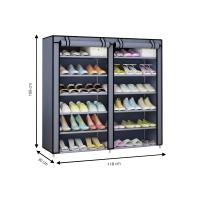 LUTODY - Zapatero, Organizador de zapatos de tela textil auxiliar, Compacto de varios niveles, Vertical , Tubo metal, Plegable, Vestidor portátil para recibidor, Entrada, Sala de estar, Salón, Ligero y resistente - details 6