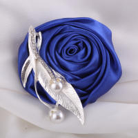 Corsé De Rosa Azul Para Boda Accesorios De Vestimenta Para Novio Y Novia Broche Artificial De Flores Sin Ingredientes Químicos Peligrosos - details 4