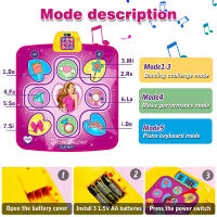 Alfombrilla de Baile Electrónica con Luces LED Ajustable Volumen Incorporado Música 5 Modos de Juego para Regalos de Navidad y Cumpleaños para Niñas Juguetes Interés: Música - details 7