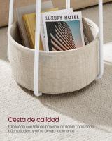 Mesa Auxiliar Redonda con Cesta de Tela - Espaciosa Mesa Lateral para Salón, Dormitorio o Mesita de Noche, Estilo Moderno, Disponible en Varios Colores - details 18