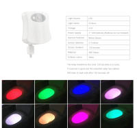 Luz De Noche LED Para Inodoro Con Sensor De Movimiento PIR 8 Colores Cambio Infrarrojo Iluminación De Baño Y Lavabo - details 0