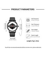Reloj De Cuarzo Para Hombre TOMI Con Correa De Cuero Minimalista Y Moderna Cristal Hueco Personalizado Resistentes Al Agua - details 7