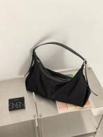 Nueva Bolsa De Hombro Para Mujer En Color Sólido Sencillo Con Cierre De Cremallera En Nylon Para Comunicación Armpit Bag - details 0