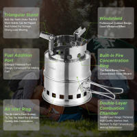 Estufa De Camping Portátil Para Sobrevivencia Quemando Madera Y Alcohol Para Excursiones Al Aire Libre Y BBQs Small Dual Fuel Camp Stove - details 10
