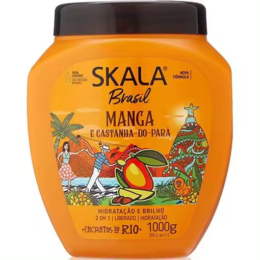 Mascarilla Capilar, Manga e Castanha-Do-Pará, Skala Brasil, Hidratación y Brillo, tratamiento en Crema, Crema para peinar, Co-Wash, Vegano - 1