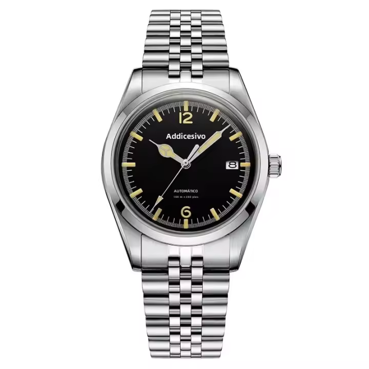 Reloj Mecánico Automático ADDIESDIVE Para Hombre Resistente Al Agua Con Luminiscencia Y Calendario Completo Pulsera De Acero Inoxidable Estilo Lujo - 1