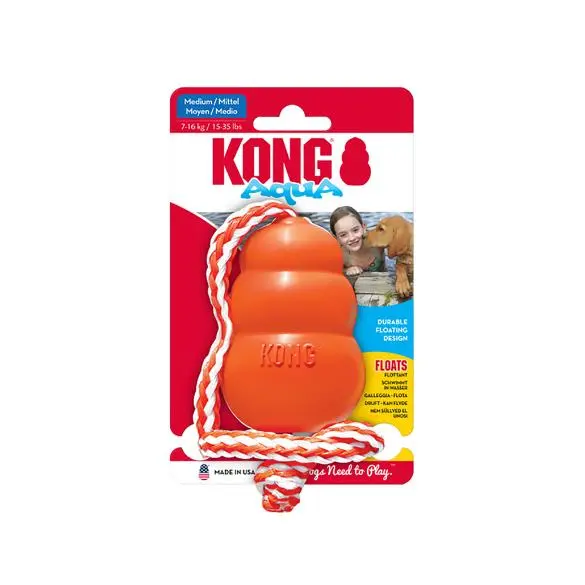 KONG Aqua - Juguete para perro flotante - Color Naranja - 1