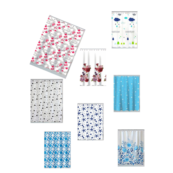 Cortinas de ducha/baño 100% PEVA ,impermeables,antimoho,incluyen 12 anillas,tamaño 180x180cm.