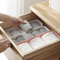 Organizador de cajones de almacenamiento de calcetín de almacenamiento de ropa interior para sujetadores, ropa interior, calcetines, corbatas, bufandas, rosa claro, albaricoque, 2 piezas - details 3