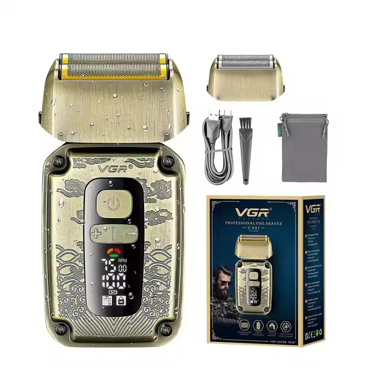 VGR Afeitadora Profesional Eléctrica Para Hombres Reciprocante LED Afeitadora De Barba Recargable Impermeable V-337 Con Corte Rápido Y Indicación De Carga - 1