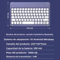 Teclado Inalámbrico Bluetooth Redondo Silencioso CASEPOKE Compatible Con Samsung Xiaomi Google Huawei iPad Móvil Y Ratón - details 5