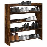 vidaXL Mueble zapatero madera contrachapada 80x25x81 cm en color Blanco/Marrón roble/Roble Sonoma y más | almacenamiento funcional diseño moderno para baño dormitorio sala - details 3