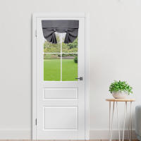 Cortinas De Puerta Negras Aislantes Térmicas Con Encaje Cortinas Modernas De Ventana Para Puerta Francesa Panel Corto Autoadhesivo - details 8