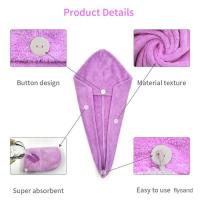 Toalla Para Secado Rápido De Pelo De Microfibra Coral Super Absorbente Turbante Para Secado Del Pelo Envoltura Rápida - details 1