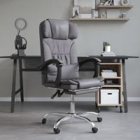 vidaXL Silla de oficina reclinable masaje cuero sintético en color Negro/Blanco/Marrón y más | cómodas modernas ergonómicas para comedor cocina salón hogar - details 3