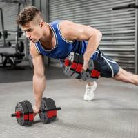Juego de mancuernes ajustables de 10kg de forma octogonal 2 en 1 con Correa de conexión, sin Rueda para Deportes de fuerza, Fitness, gimnasio en casa - details 1