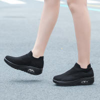 Zapatillas De Plataforma Para Mujer Color Beige Y Negro Talla Grande Casual Zapatillas De Correr Trendy Vulcanizadas - details 6
