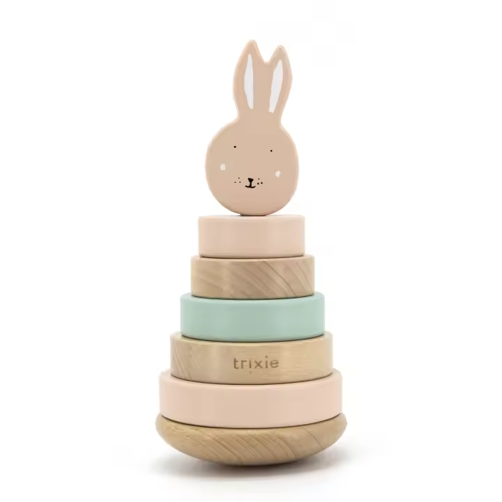 Torre apilable Montessori de madera Conejo Trixie - 1
