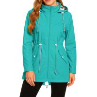 Chaqueta Impermeable Para Mujer Larga Abrigo De Lluvia Con Capucha Para Ciclismo Y Escalada Técnica De Poliéster Secado Rápido - details 3