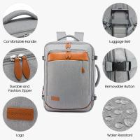 Mochila de viaje de 40 l, tamaño de cabina para mujeres y hombres, mochila impermeable con capacidad para portátiles de 17 pulgadas, mochila grande aprobada para vuelos para caminatas nocturnas de fin de semana en aviones, gris - details 3