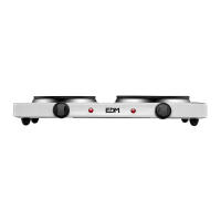 LILI HOME Cocina Eléctrica de 2 Fuegos. Potencia: 1000-1500W Placas: Placa 1: Ø15,5 cm Placa 2: Ø18,5 cm. Funciones adicionales: Indicador luminoso de encendido para mayor seguridad. Regulación de temperatura con 5 niveles, ideal para ajustar la potencia - details 1