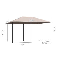 Outsunny Cenador con Techo al Aire Libre Gazebo Pabellón Exterior con Pared Lateral Cenador Carpa de Jardín 4x3 m Marco de Acero para Fiesta Eventos - details 2