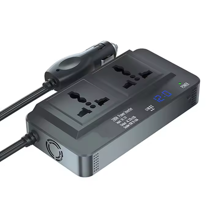Inversor de Coche de 200 W with 1 Fuente de Alimentación de CA Convertidor de Coche de 12 V to 220 V Negro - 1