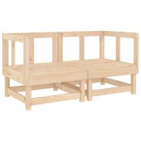 vidaXL Sofás de esquina de jardín 2 uds madera maciza Douglas Pino natural, Pino blanco, Pino gris Conjunto Terraza Muebles Jardín Exterior Juego de Muebles de jardín Mueble Jardín Exterior Muebles de Salon Exterior - details 5