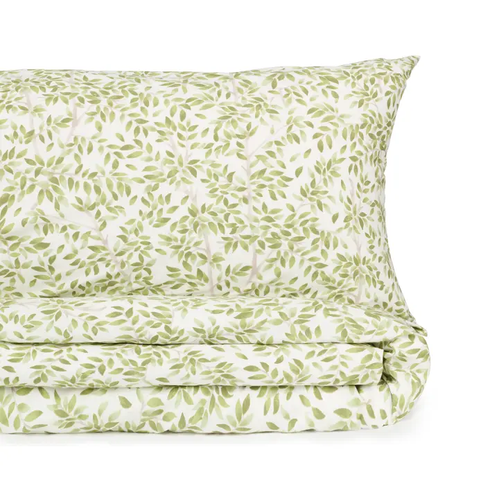 TEXTURA Sábana algodón hojas Grama color verdeDisponible en: cama 80-90cm/cama 135-140cm/cama 150-160cm/cama 180-200cm - 1