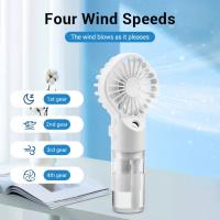 FGNS Mini Ventilador de mano con agua, Ventilador  Portátil nebulizador, humidificación silenciosa, Mini Ventilador de mano Recargable Cuatro velocidades del Viento con pulverización Agua para Exteriores, Oficina, Campamento - details 5
