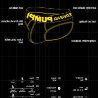 Ropa interior Sexy de la serie Graffiti para hombre, cinturón elástico alto, bolsa convexa en U, más regordeta, transpirable, cómoda, bomba de juego - details 2