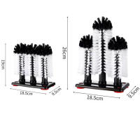 Set De 3 Cabezas De Cepillo Para Limpieza De Botellas De Agua Con Base De Absorción Para Cristales Y Cervezas Material De Nylon Eco-amigable - details 0